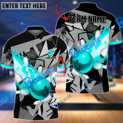 Frenzidea Bowling And Pins Destroy Lightning Ray Customized Name 3D Shirt (4 Colors)