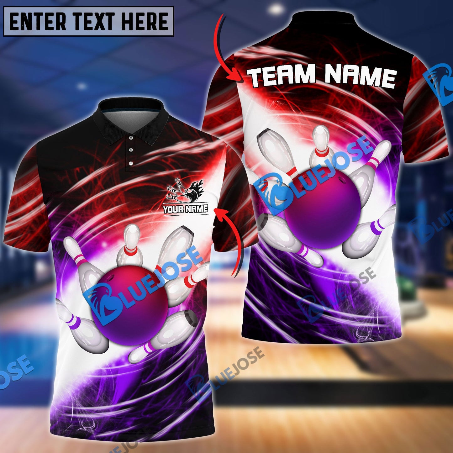 Frenzidea Bowling And Pins Genki Impact  Customized Name 3D Shirt (4 Colors)