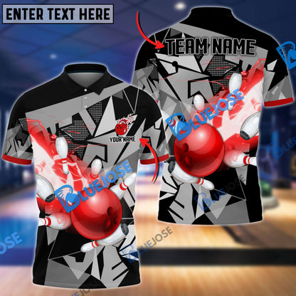 Frenzidea Bowling And Pins Destroy Lightning Ray Customized Name 3D Shirt (4 Colors)