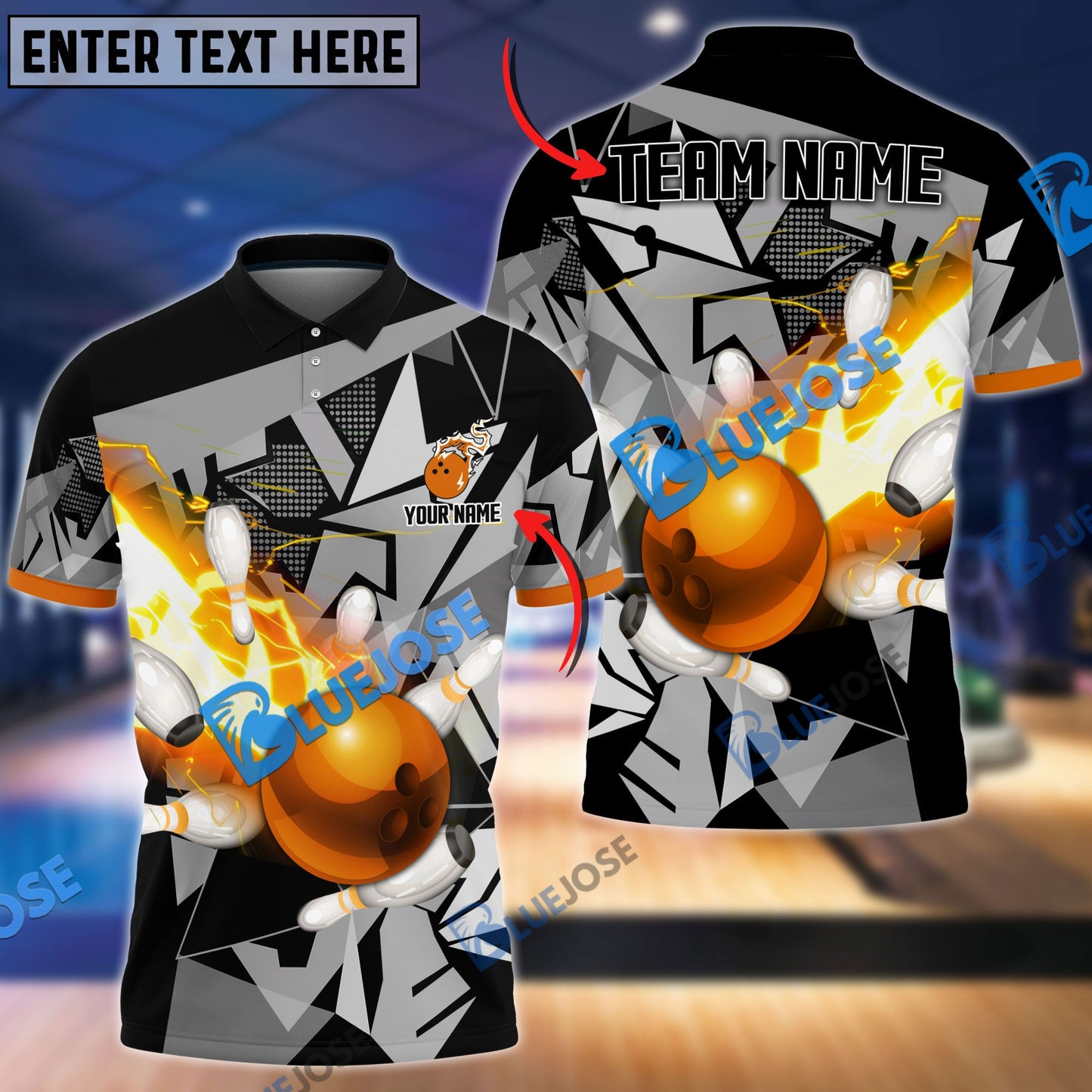 Frenzidea Bowling And Pins Destroy Lightning Ray Customized Name 3D Shirt (4 Colors)