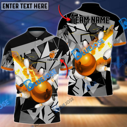 Frenzidea Bowling And Pins Destroy Lightning Ray Customized Name 3D Shirt (4 Colors)