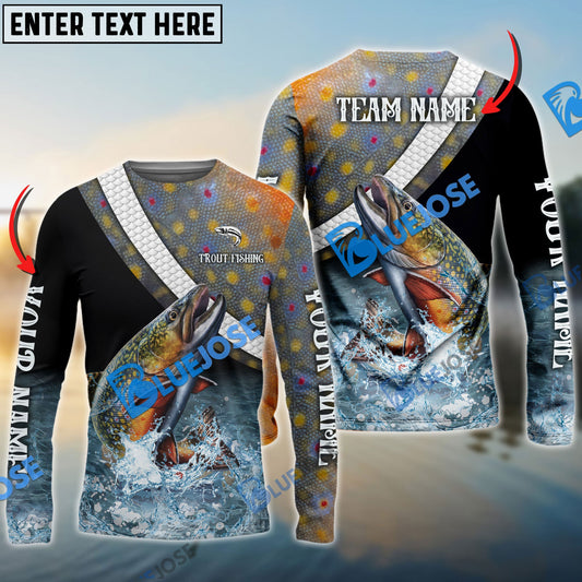 Frenzidea Trout Fishing Skin Water Custom Name & Team Name 3D Shirts