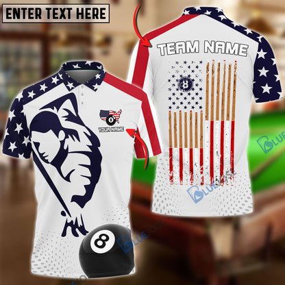 Frenzidea Billiards American Ball 8 Style Personalized Name, Team Name Shirt