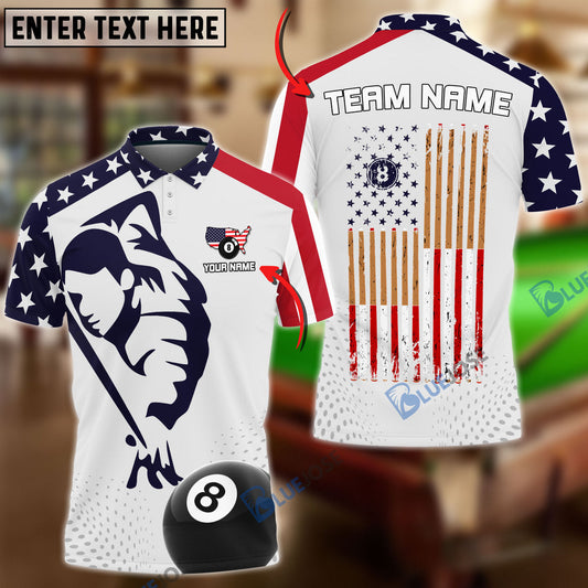 Frenzidea Billiards American Ball 8 Style Personalized Name, Team Name Shirt