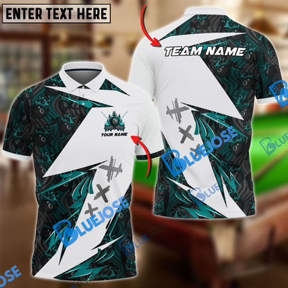 frenzidea Billiards Ball 8 Flame Pattern Personalized Name, Team Name Unisex Shirt ( 4 Colors )