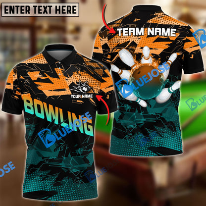 Frenzidea Bowling And Pins Halfway Round Of The World Customized Name 3D Shirt (4 Colors)