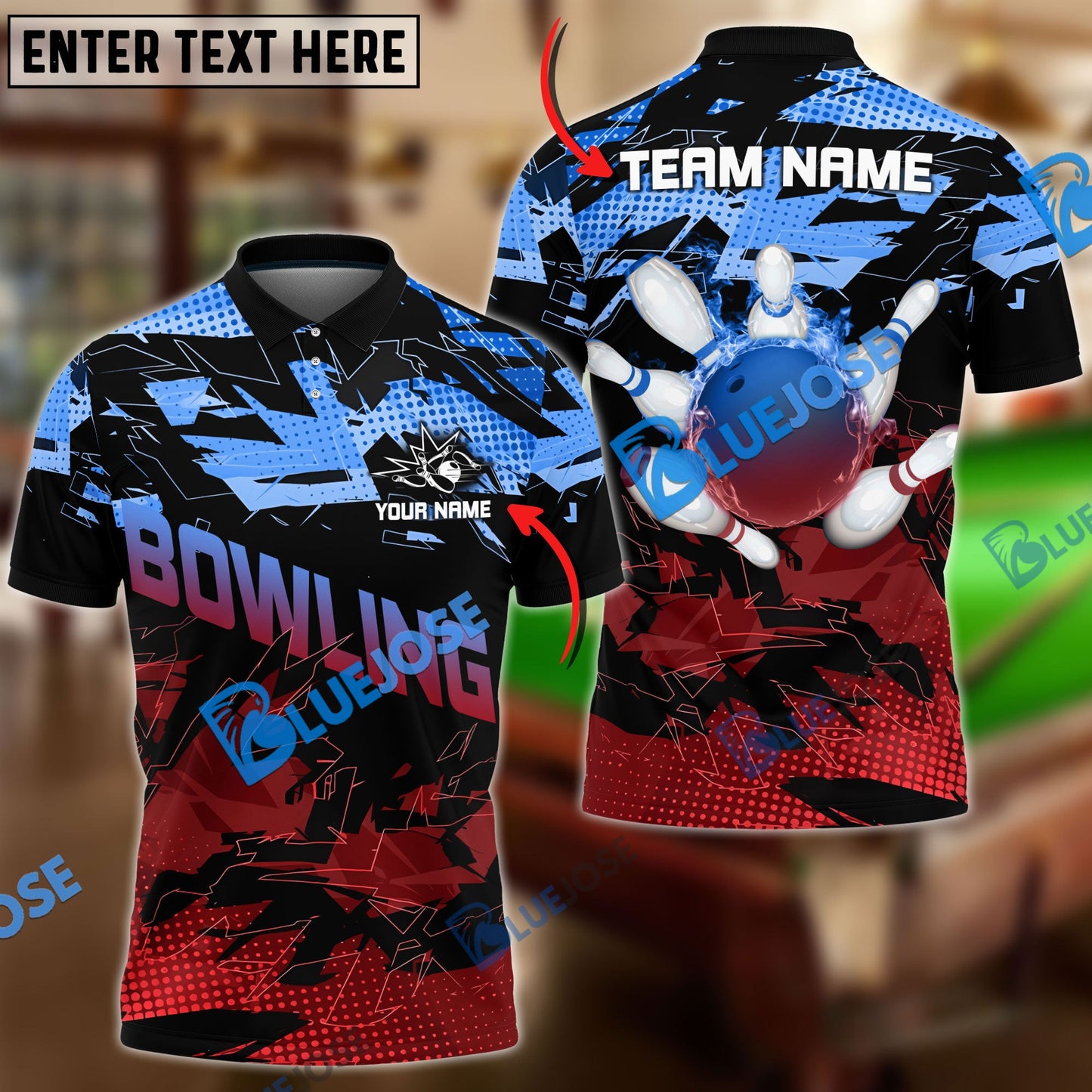 Frenzidea Bowling And Pins Halfway Round Of The World Customized Name 3D Shirt (4 Colors)