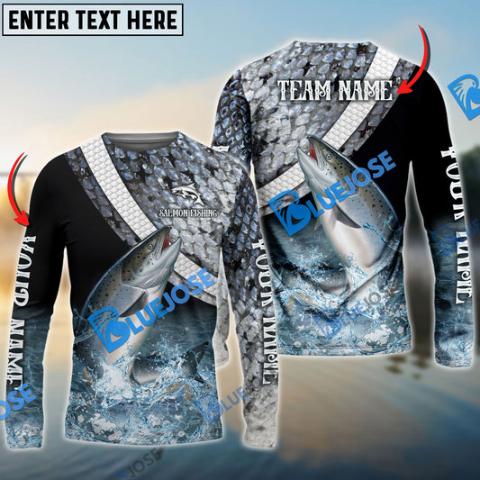 Frenzidea Salmon Fishing Skin Water Custom Name & Team Name 3D Shirts