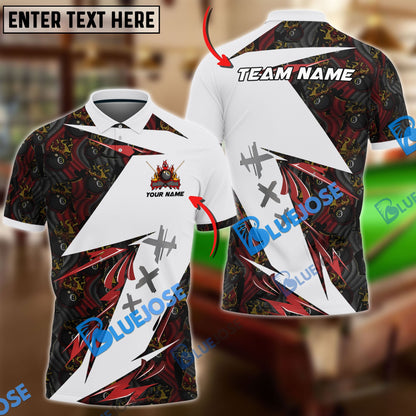frenzidea Billiards Ball 8 Flame Pattern Personalized Name, Team Name Unisex Shirt ( 4 Colors )
