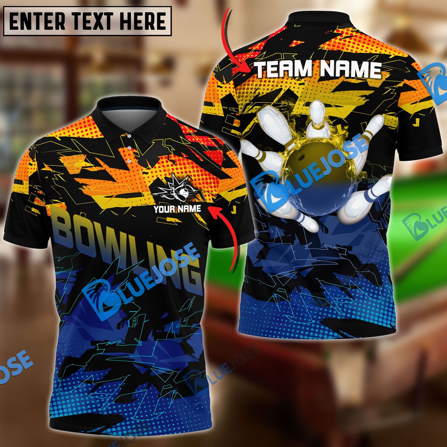 Frenzidea Bowling And Pins Halfway Round Of The World Customized Name 3D Shirt (4 Colors)