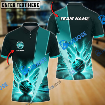 frenzidea Bowling And Pins Thunder Breaker Customized Name 3D Shirt (4 Colors)