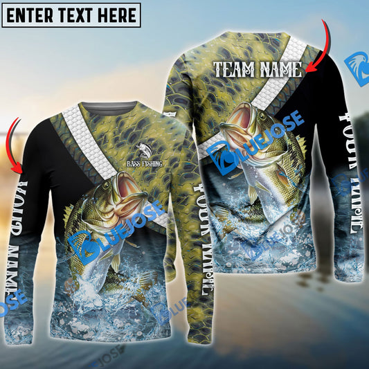 Frenzidea Large Mouth Bass Fishing Skin Water Custom Name & Team Name 3D Shirts