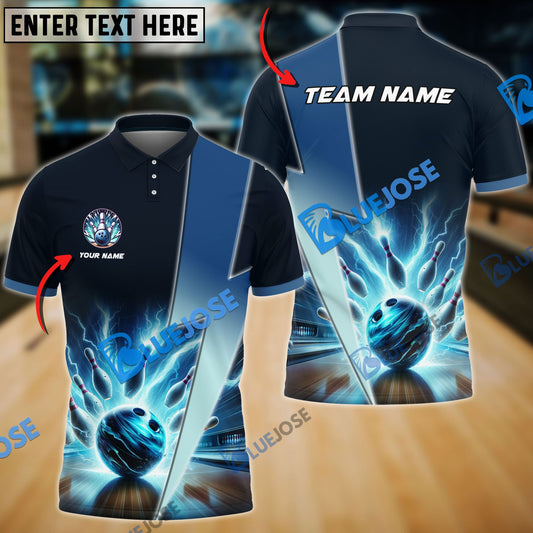 frenzidea Bowling And Pins Thunder Breaker Customized Name 3D Shirt (4 Colors)