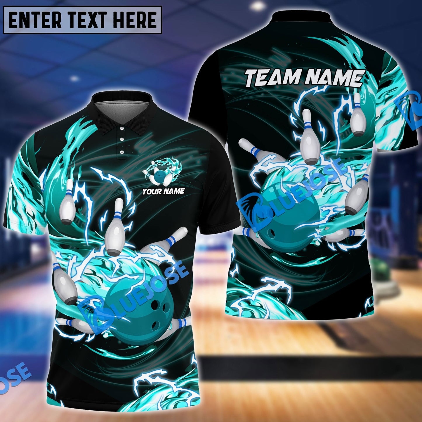 Frenzidea Bowling And Pins Breath Of Thunder Flame Customized Name 3D Shirt (4 Colors)