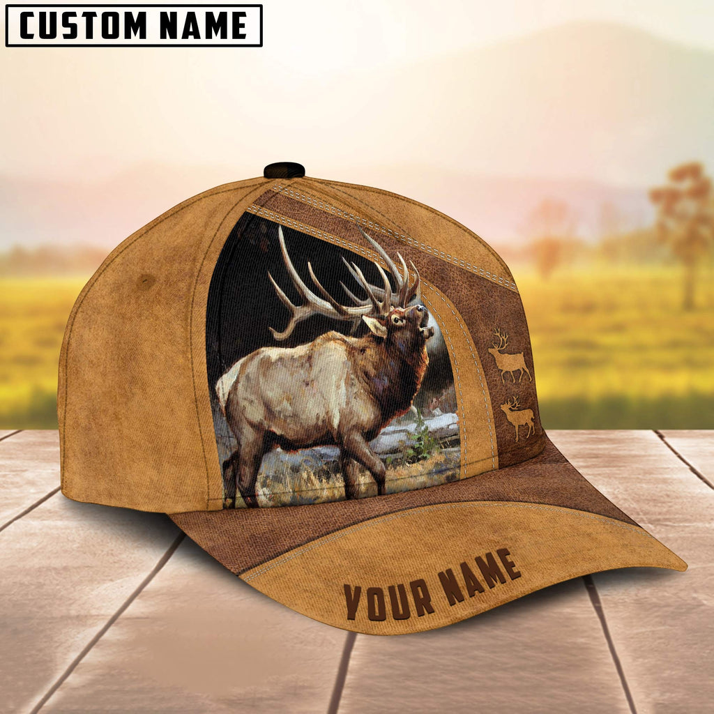 Frenzidea Elk Hunting Brown Personalized Cap