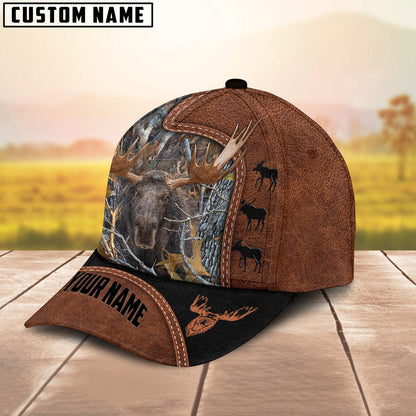 Frenzidea Moose Hunting Black N Brown Personalized Cap