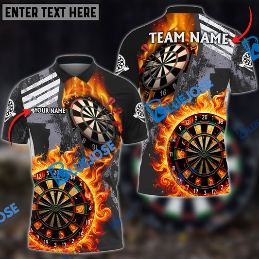 Frenzidea Darts Wall Of Flame War Personalized Name, Team Name 3D Shirt ( 5 Colors)