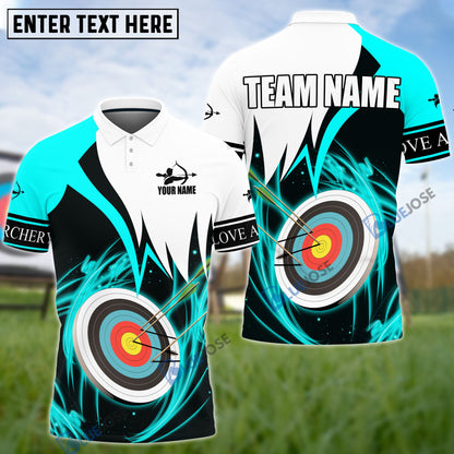 Frenzidea Archery Red & White Personalized Name, Team Name Unisex Shirt (4 Colors)