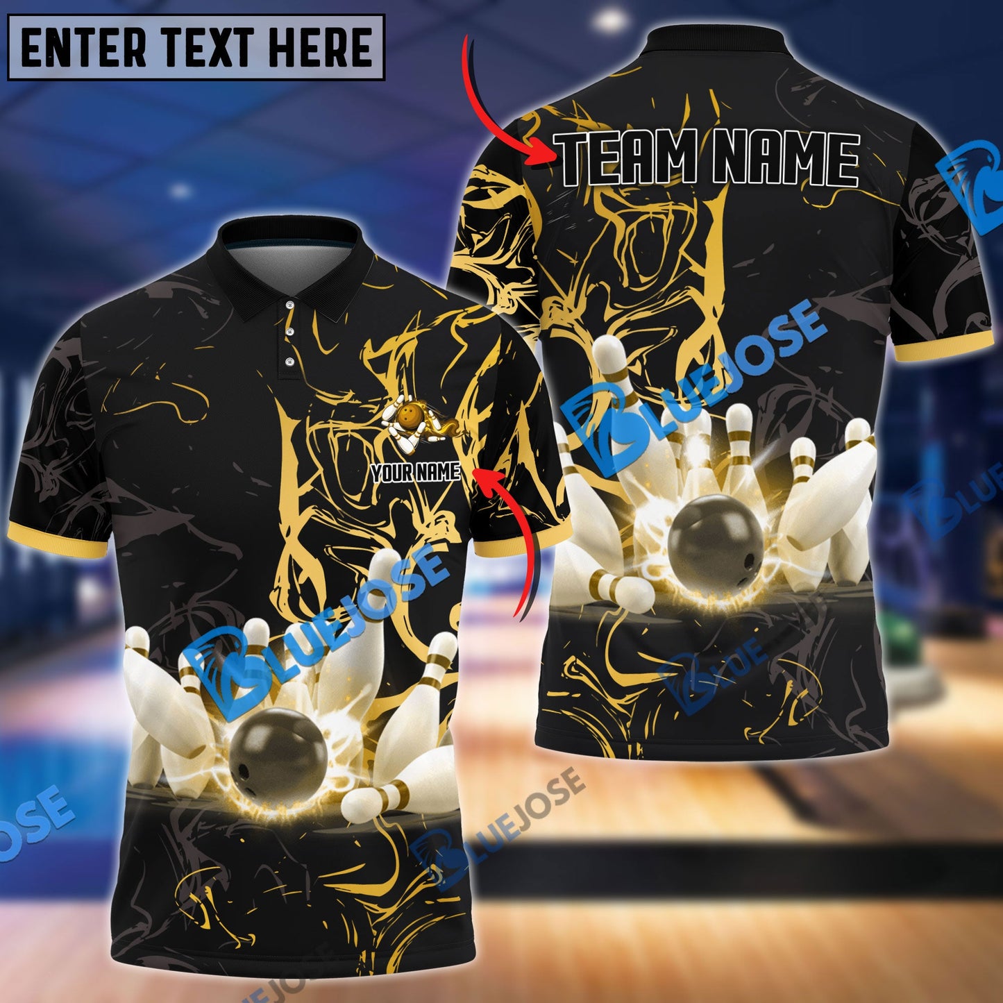 Frenzidea Bowling And Pins Shinning Strike Customized Name 3D Shirt (4 Colors)