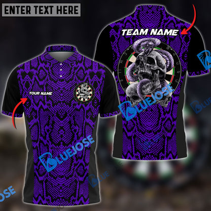 frenzidea Darts Skull Snake Skin Pattern Personalized Name, Team Name 3D Shirt (6 Colors)