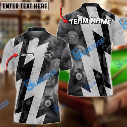 Frenzidea Billiards Ghost Thunder Personalized Name, Team Name Unisex Shirt ( 4 Colors )