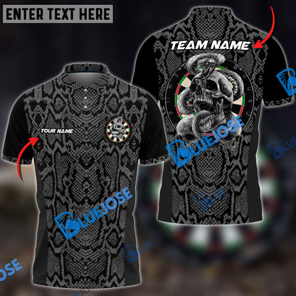 frenzidea Darts Skull Snake Skin Pattern Personalized Name, Team Name 3D Shirt (6 Colors)