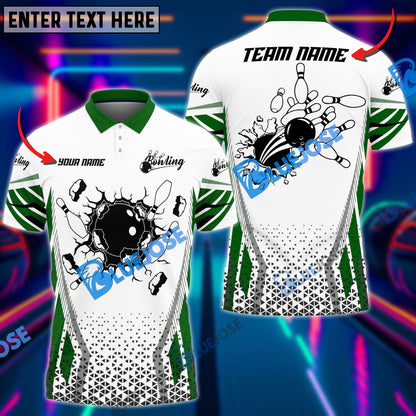 Frenzideas Bowling And Pins Colourful Customized Name 3D Shirt ( 6 Colors)