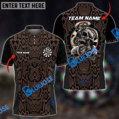 frenzidea Darts Skull Snake Skin Pattern Personalized Name, Team Name 3D Shirt (6 Colors)