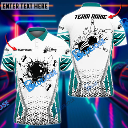 Frenzideas Bowling And Pins Colourful Customized Name 3D Shirt ( 6 Colors)