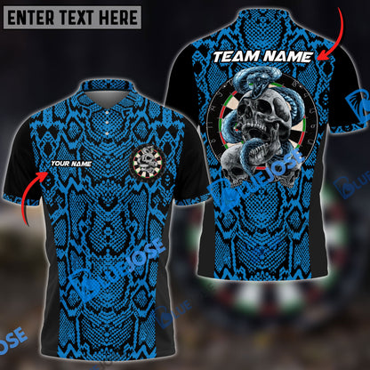 frenzidea Darts Skull Snake Skin Pattern Personalized Name, Team Name 3D Shirt (6 Colors)