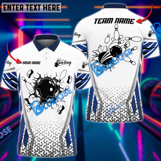 Frenzideas Bowling And Pins Colourful Customized Name 3D Shirt ( 6 Colors)
