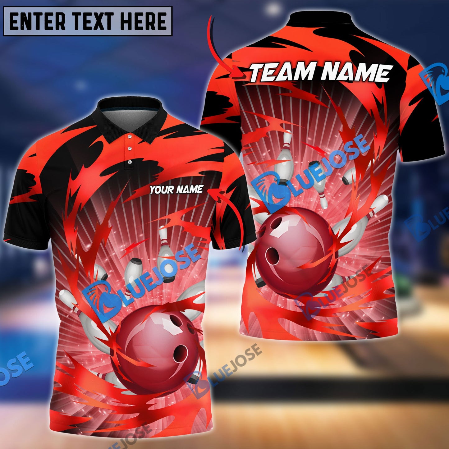 Frenzideas Bowling And Pins Tornado Throw Customized Name 3D Shirt ( 5 Colors)