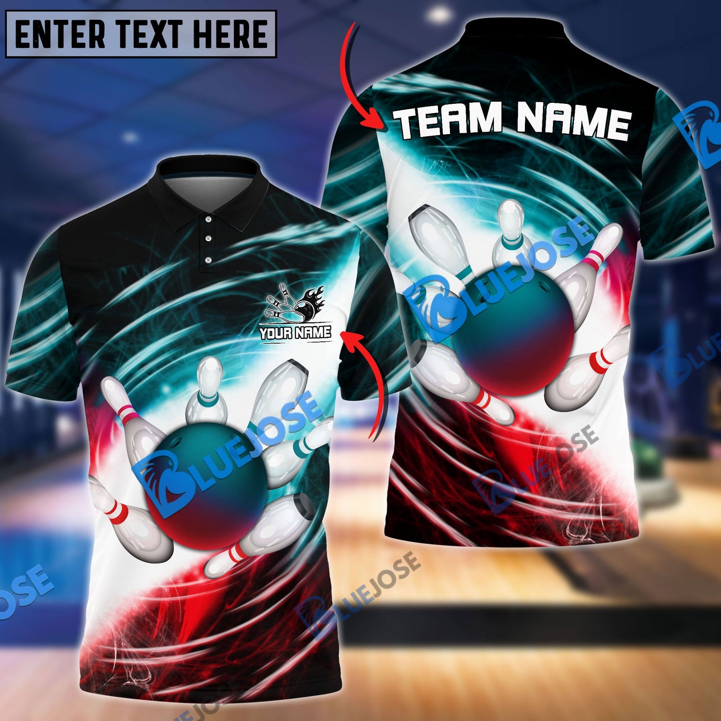 Frenzidea Bowling And Pins Genki Impact  Customized Name 3D Shirt (4 Colors)