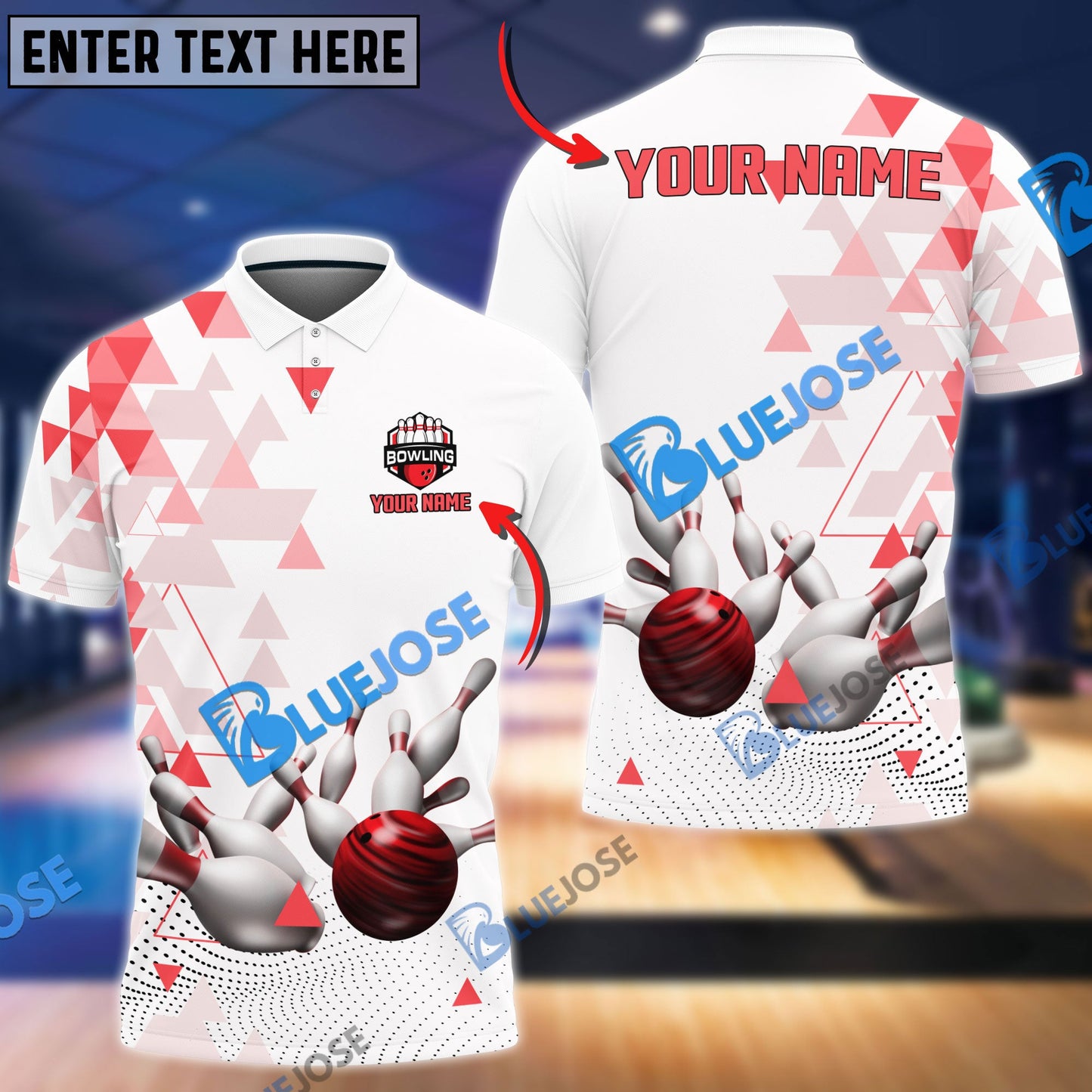 Frenzidea Bowling And Pins Rising Level Up Strike Pattern Customized Name 3D Shirt (4 Colors)