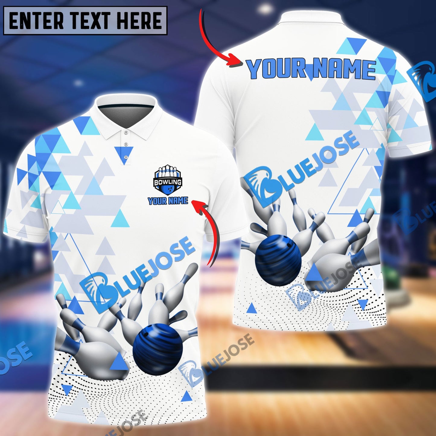 Frenzidea Bowling And Pins Rising Level Up Strike Pattern Customized Name 3D Shirt (4 Colors)