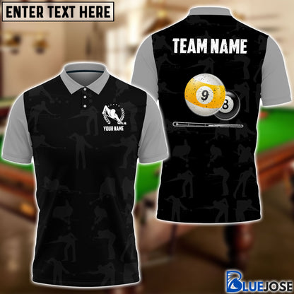 Frenzidea Billiards Player Personalized Name, Team Name Polo Shirt
