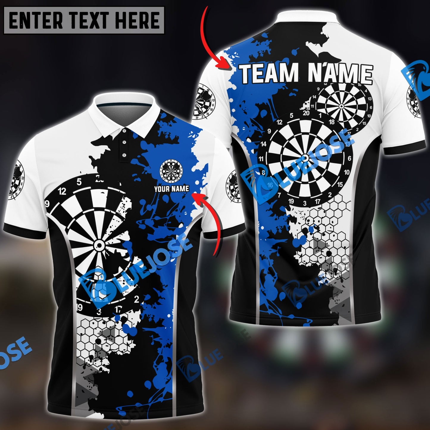 frenzidea Darts On Your Mark Personalized Name, Team Name 3D Shirt (4 Colors)