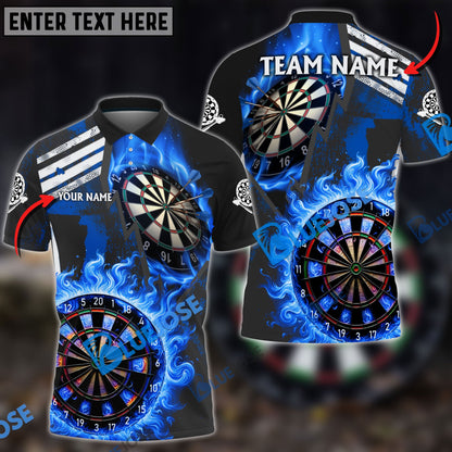 Frenzidea Darts Wall Of Flame War Personalized Name, Team Name 3D Shirt ( 5 Colors)