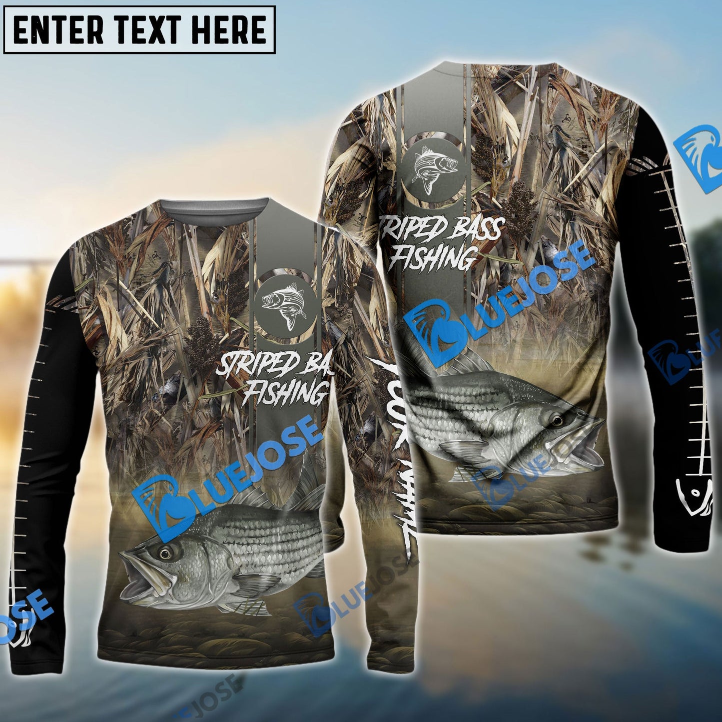 Frenzidea Customize Name Striped Bass Fishing Nature 3D Shirts