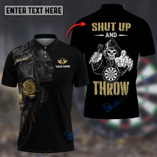 Frenzidea Darts Skull Shut Up and Throw Custom Darts Shirts
