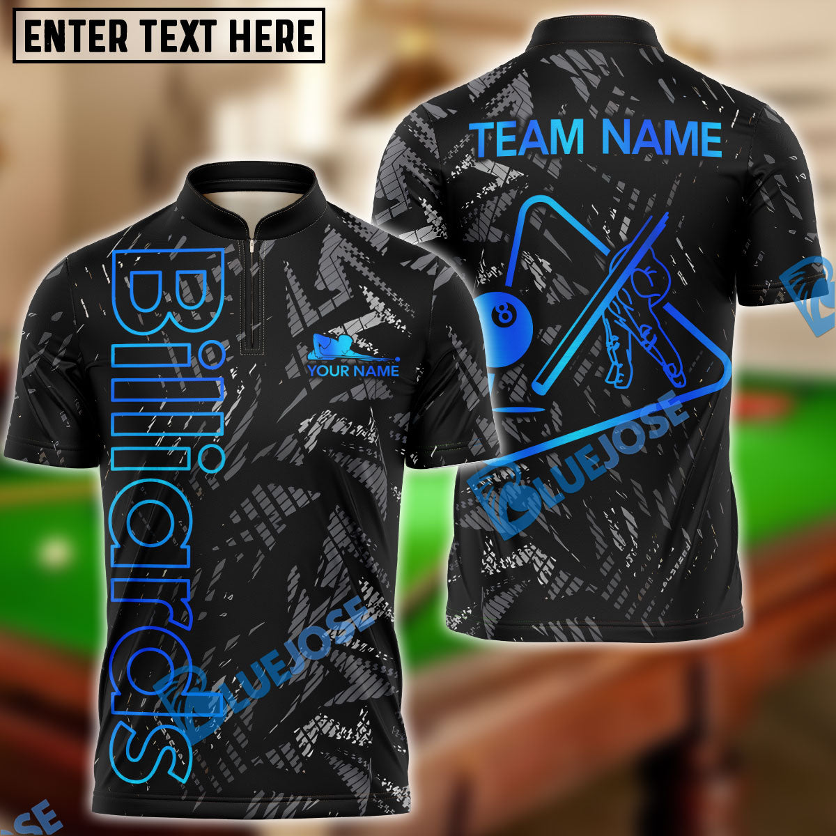 Frenzidea Billiards Ball 8 New Metalic Style Personalized Name, Team Name Unisex Shirt ( 6 Colors )