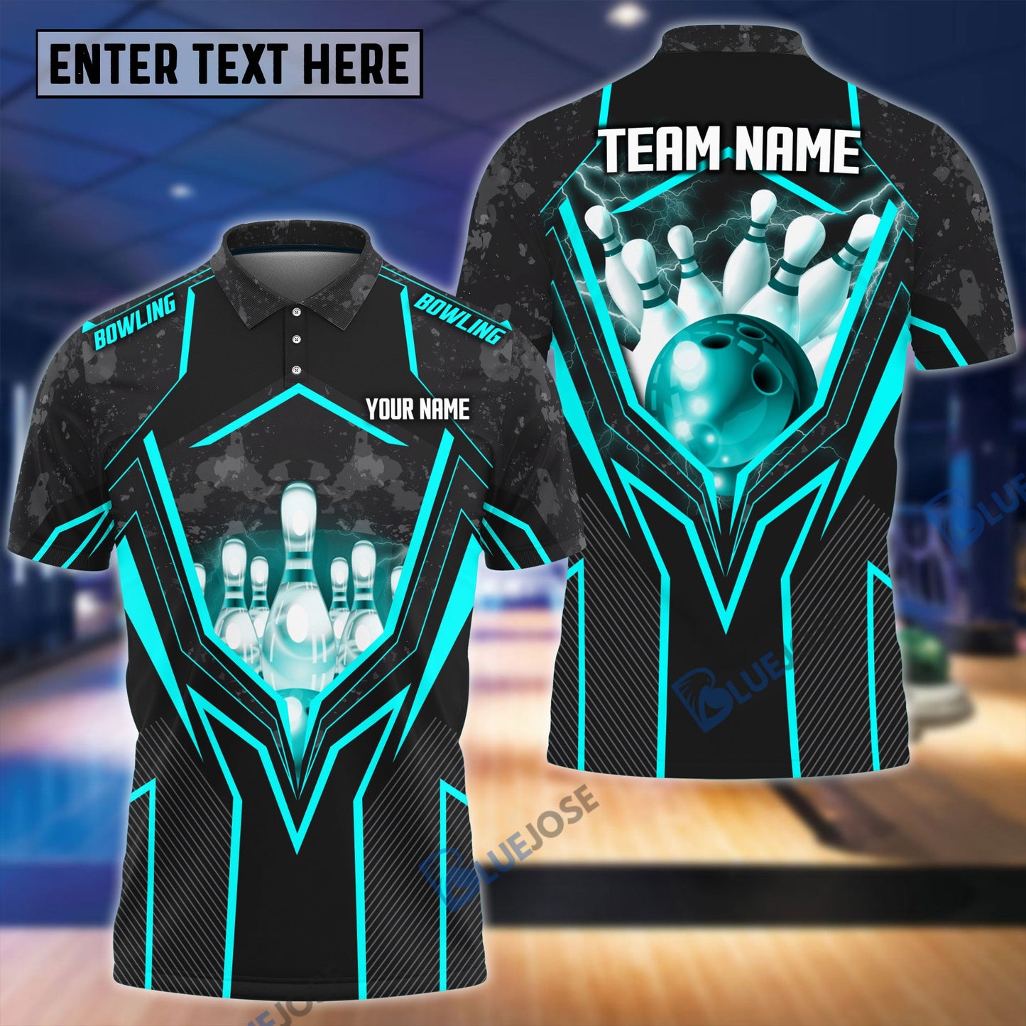 Frenzidea Super Thunder Bowling And Pins Break Multicolor Customized Name 3D Shirt