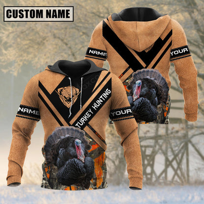 frenzidea Customized Name Premium Unique Cracked Turkey Hunting 3D Shirt