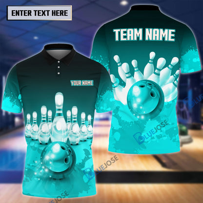 Frenzidea Paint Pattern Bowling And Pins Break Multicolor Customized Name 3D Shirt