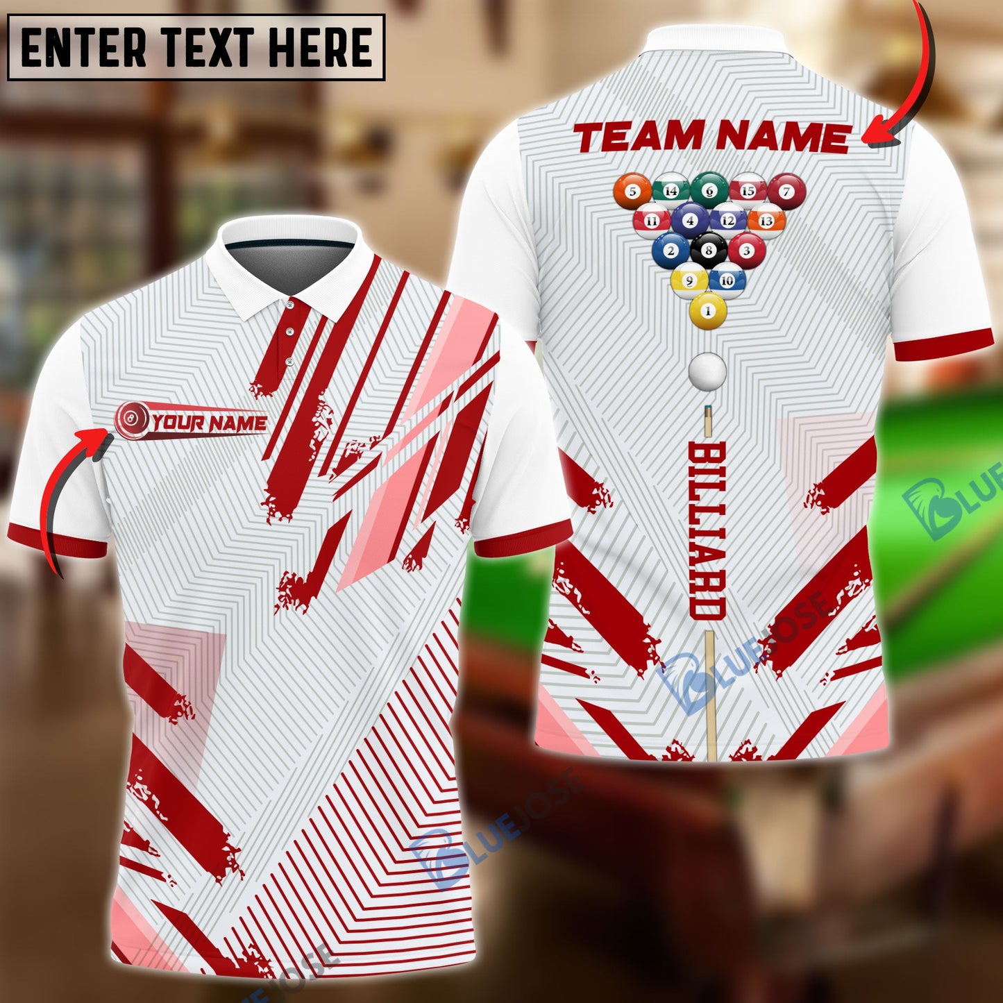 frenzidea Billiards Ball 8 Sport Tournament Personalized Name, Team Name Unisex Shirt ( 6 Colors )