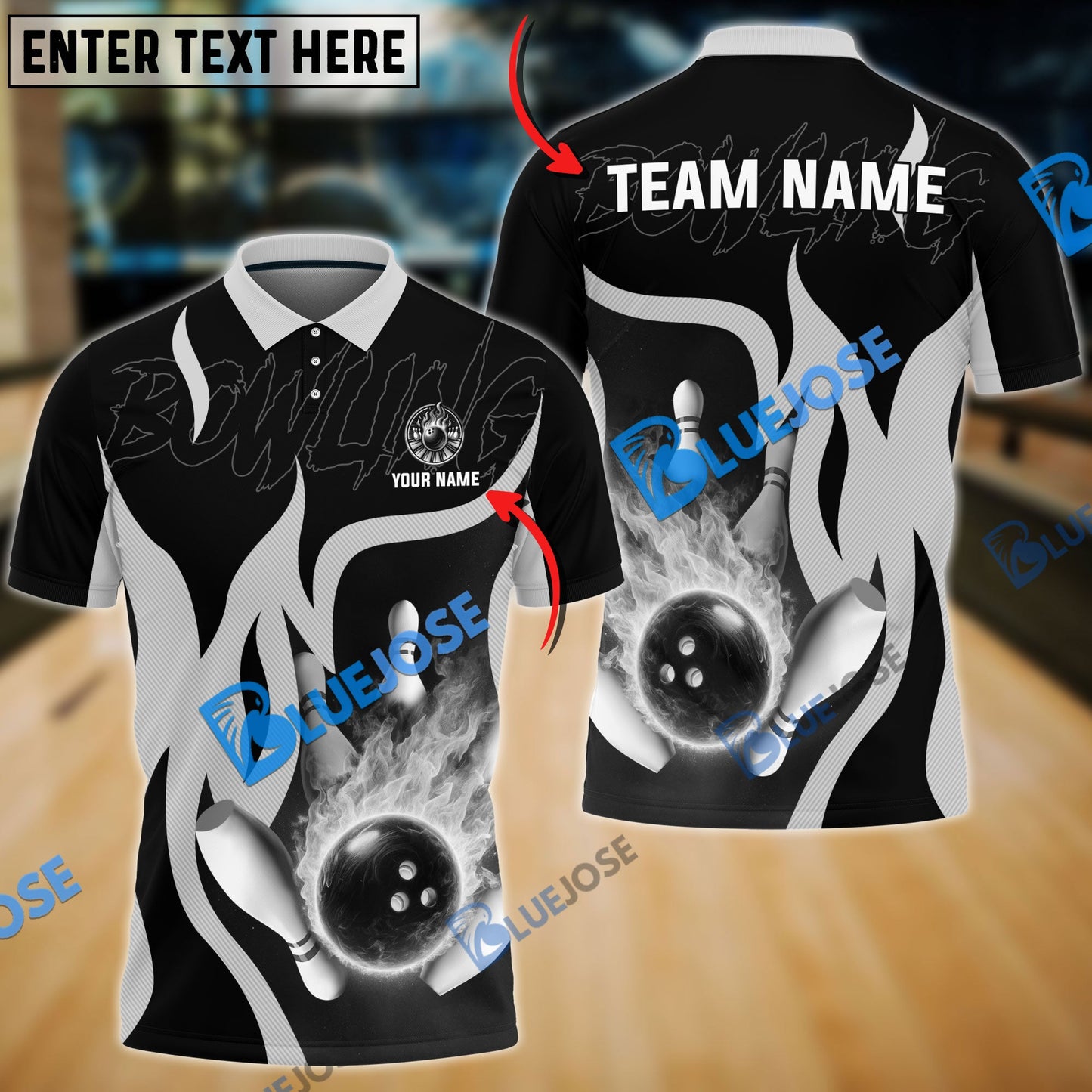 frenzidea Bowling And Pins Falling Meteor Customized Name 3D Shirt (4 Colors)