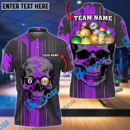 Frenzidea Billiards Skull B-Head Personalized Name, Team Name Unisex Shirt ( 4 Colors )