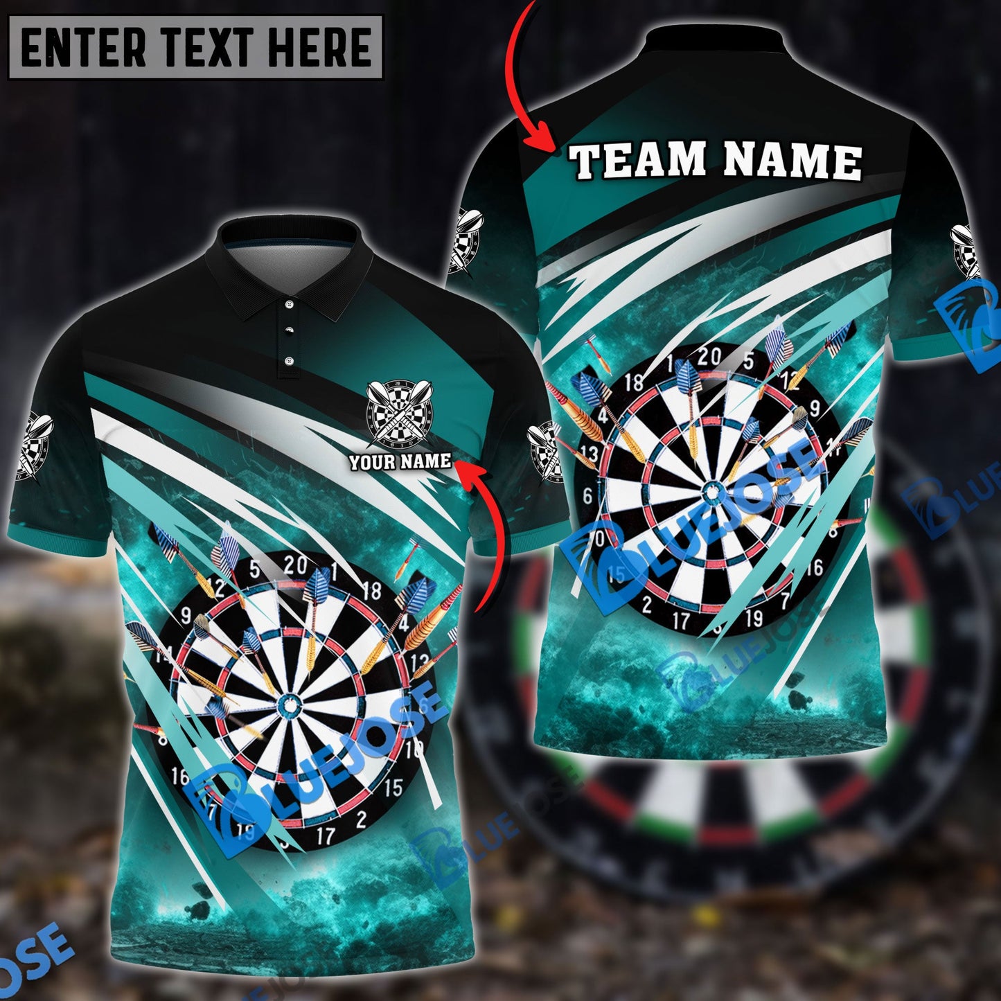 Frenzidea Darts Explosion Personalized Name, Team Name 3D Shirt (4 Colors)