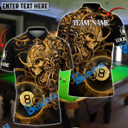 Frenzidea Billiards Ball 8 Viking Skull Warrior Personalized Name, Team Name Unisex Shirt ( 2 Colors )