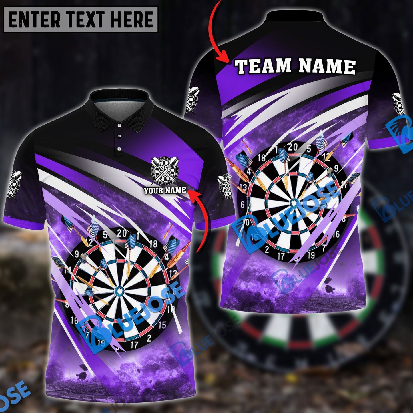 Frenzidea Darts Explosion Personalized Name, Team Name 3D Shirt (4 Colors)